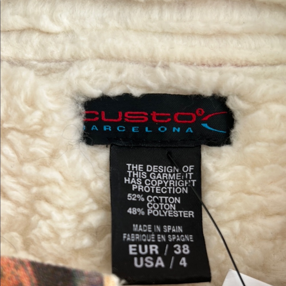 Patchwork Long Coat with Shearling Collar - Picture 2 of 5